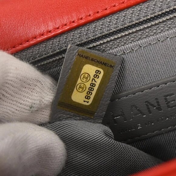 Boy Chanel Red Calfskin Wild Stitch Large Shoulder Bag 117227 - Picture 10 of 10